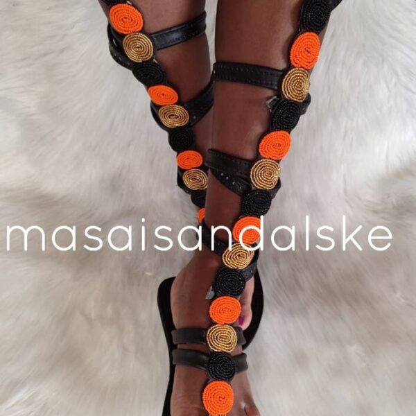 Long Gladiator sandals , summer sandals , Maasai gladiator sandals , African beaded sandals , leather sandals , women sandals , gift sandal